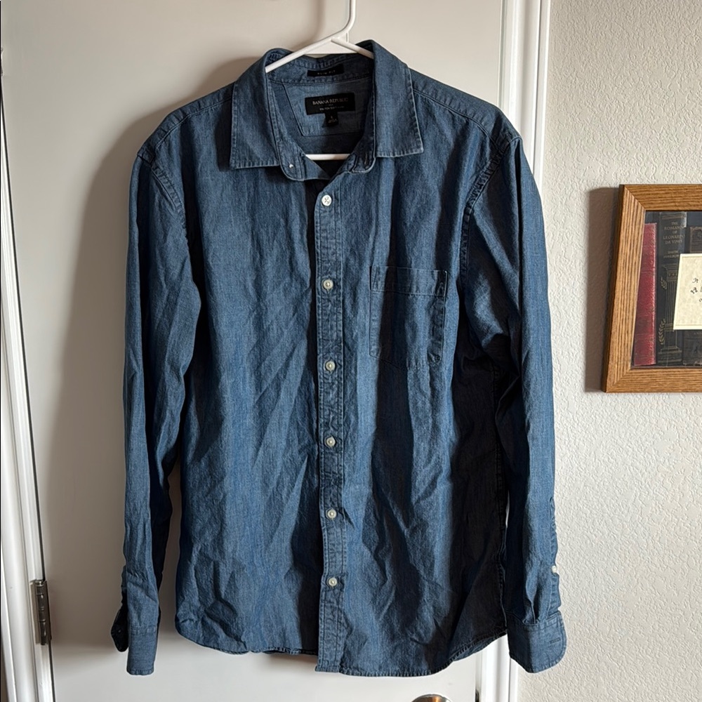 Banana Republic Blue Denim Button-Up Shirt